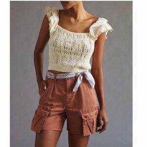 Anthropologie Pilcro Cargo Bermuda Shorts 28 Copper